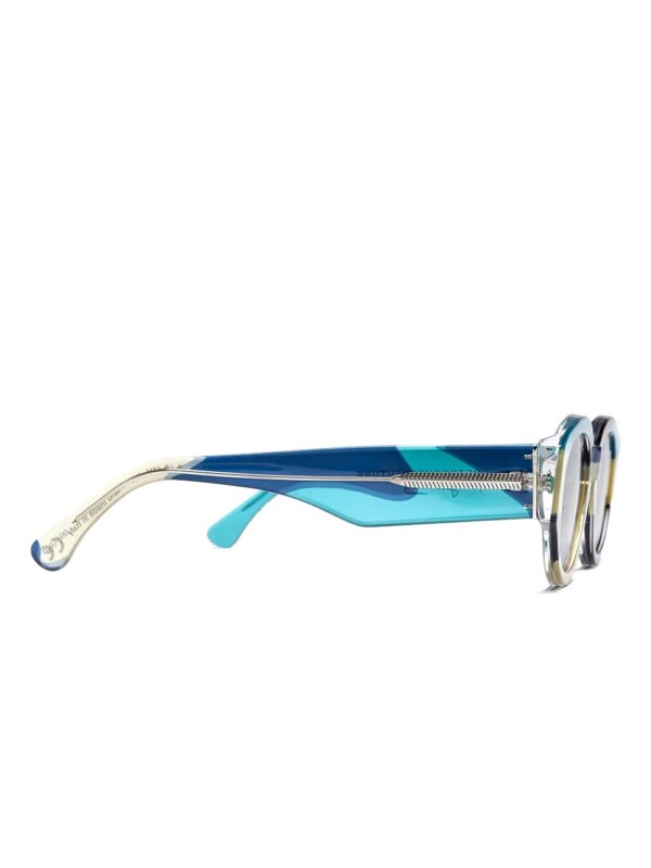 Retrosuperfuture Drew Mama Andy Warhol zonnebril met camouflageprint en rond montuur - Blauw