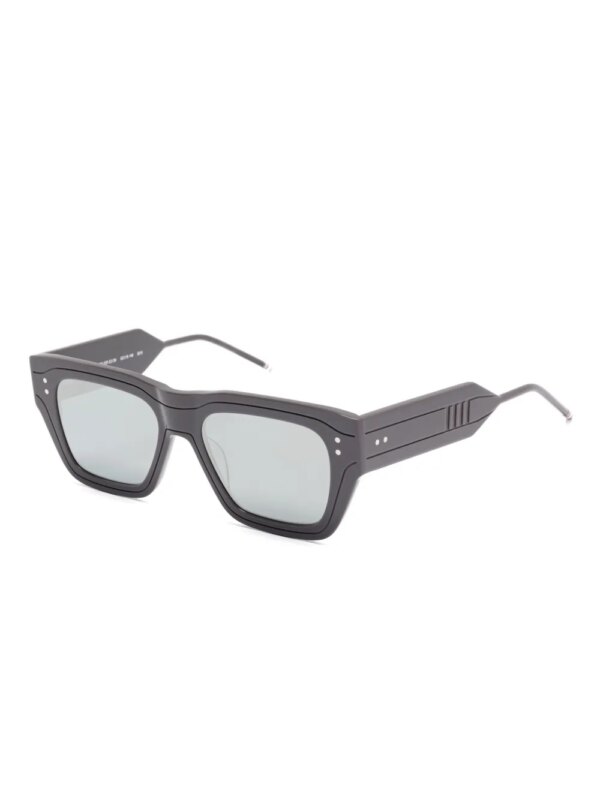 Thom Browne Eyewear Zonnebril met rechthoekig montuur - Grijs