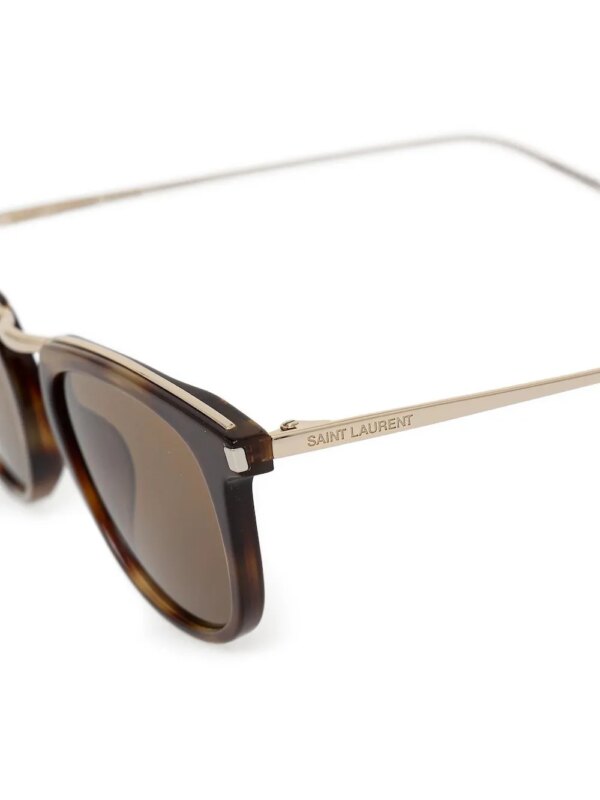 Saint Laurent Eyewear Zonnebril met schildpadschild-effect - Bruin