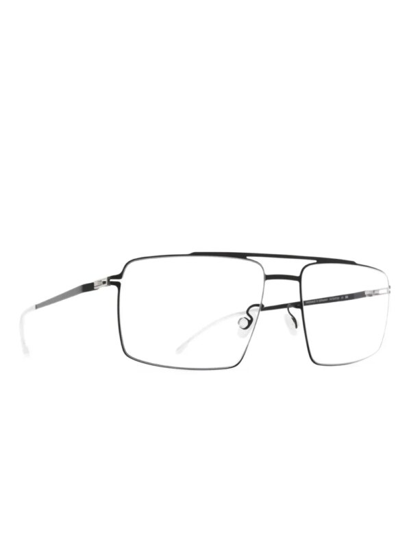 Mykita Zonnebril met dubbele neusbrug en rechthoekig montuur - Zwart