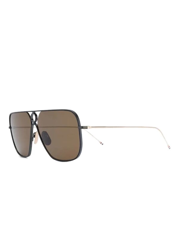 Thom Browne Eyewear Zonnebril met vierkant montuur - Zwart