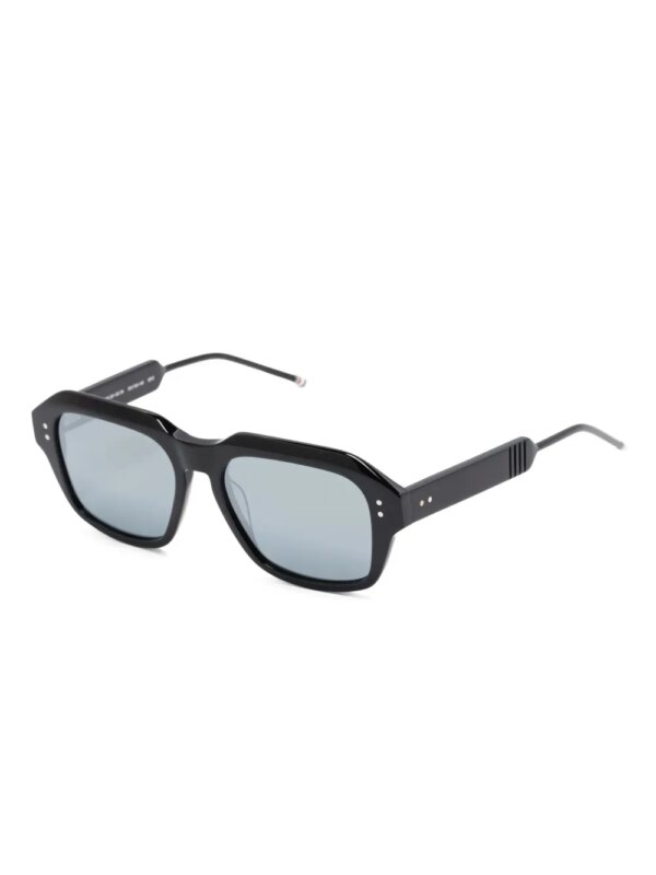 Thom Browne Eyewear Zonnebril met rechthoekig montuur - Zwart