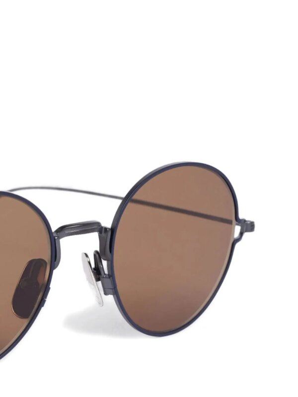 Thom Browne Eyewear Zonnebril met rond montuur - Zwart
