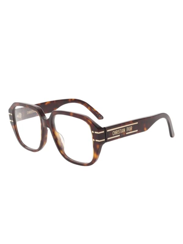 Christian Dior Pre-Owned 2000s zonnebril met rechthoekige montuur - Bruin