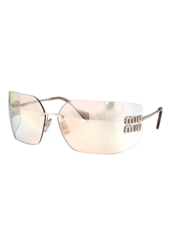 Miu Miu Eyewear Zonnebril met geometrisch montuur en logoplakkaat - Zilver