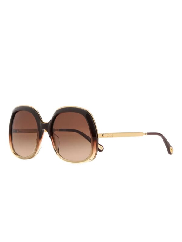 Chloé Eyewear Zonnebril met vierkant montuur - Bruin