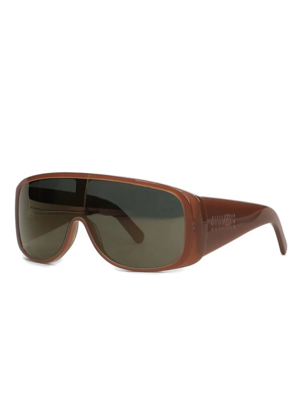 Retrosuperfuture 5VP zonnebril met schild montuur - Bruin