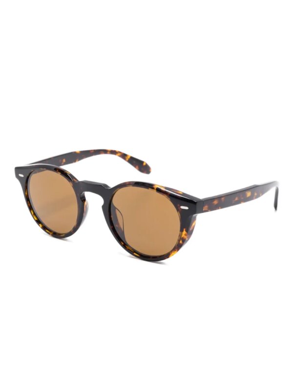 Oliver Peoples Zonnebril met rond montuur - Bruin