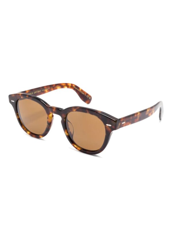 Oliver Peoples Zonnebril met rond montuur - Bruin