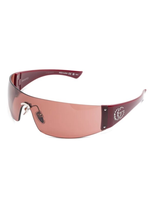 Gucci Eyewear Zonnebril verfraaid met kristallen - Rood
