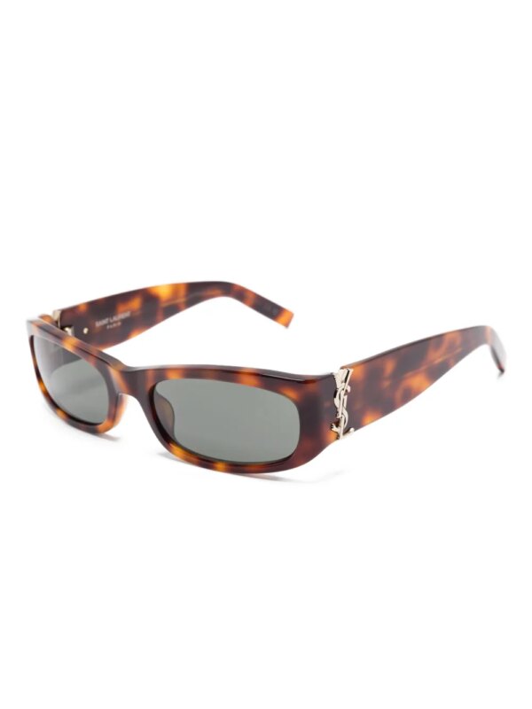 Saint Laurent Eyewear Zonnebril verfraaid met logo - Bruin