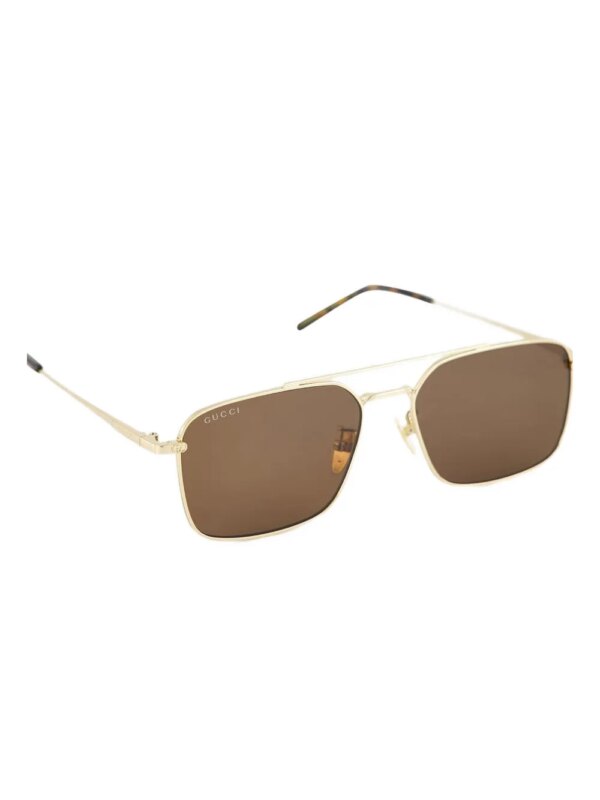 Gucci Eyewear Zonnebril met vierkant montuur - Goud