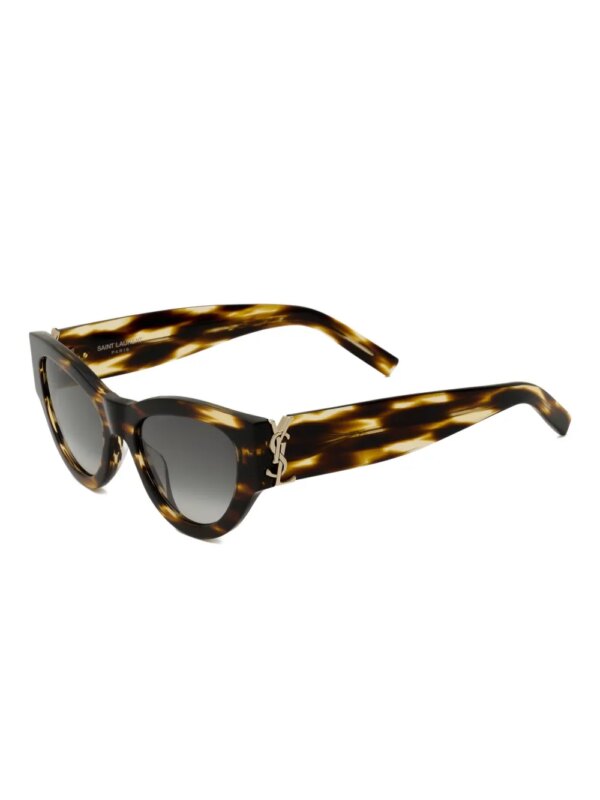 Saint Laurent Eyewear Zonnebril met cat-eye montuur en schildpadschild design - Bruin