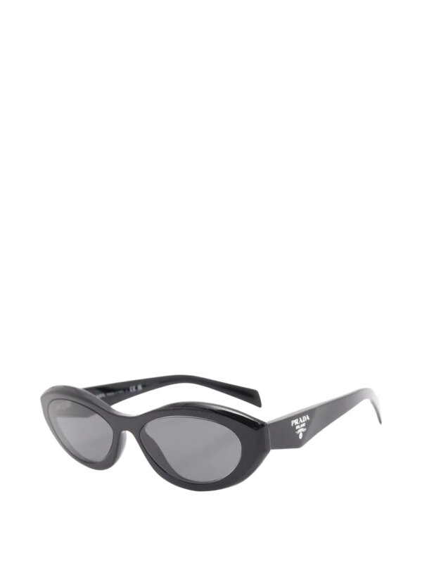 Prada Pre-Owned 10s zonnebril met ovalen montuur - Zwart