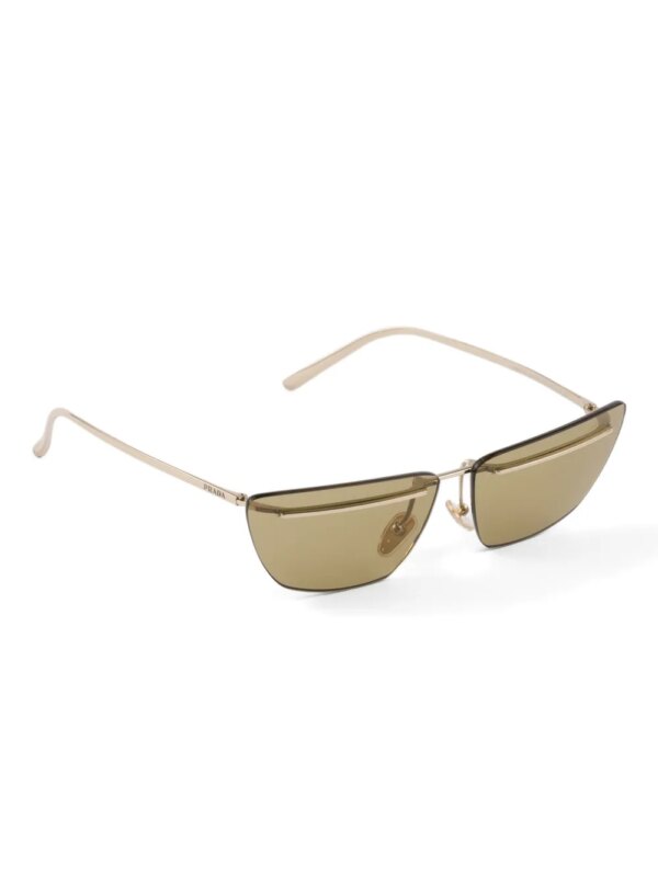 Prada Eyewear Zonnebril met metalen cat-eye montuur - Goud