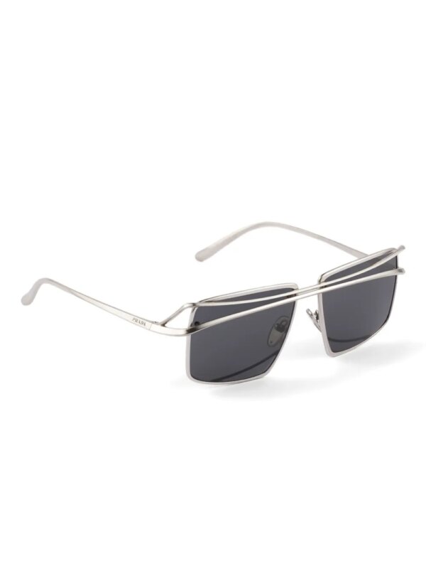 Prada Eyewear Zonnebril met vierkant montuur en dubbele bandjes - Grijs
