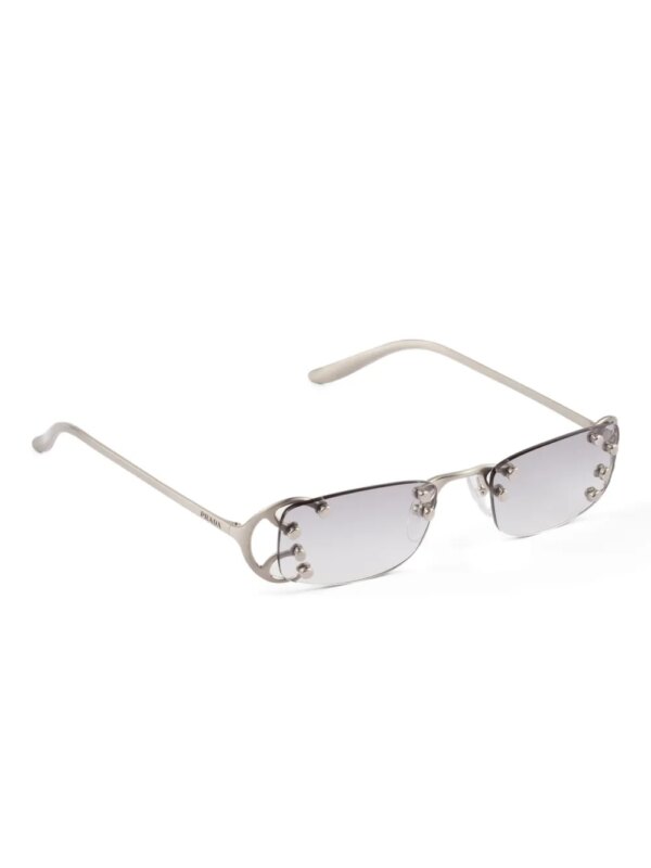 Prada Eyewear Zonnebril met metalen montuur - Grijs