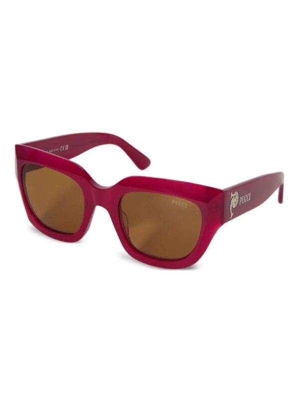PUCCI Zonnebril met logoprint en vierkant montuur - Rood