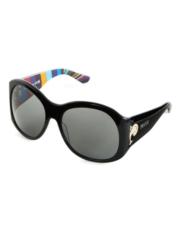 PUCCI Zonnebril met rond montuur en logodetail - Zwart