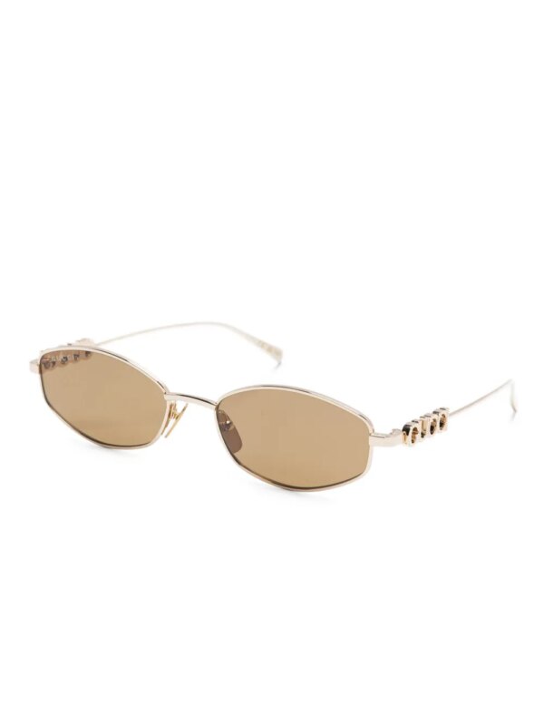 Gucci Pre-Owned Zonnebril met ovalen montuur - Goud