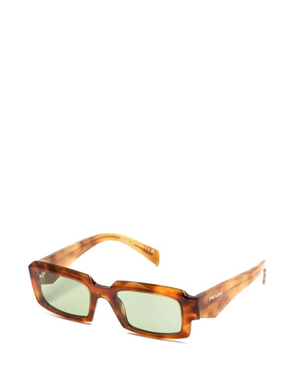 Prada Pre-Owned Zonnebril met rechthoekig montuur - Bruin