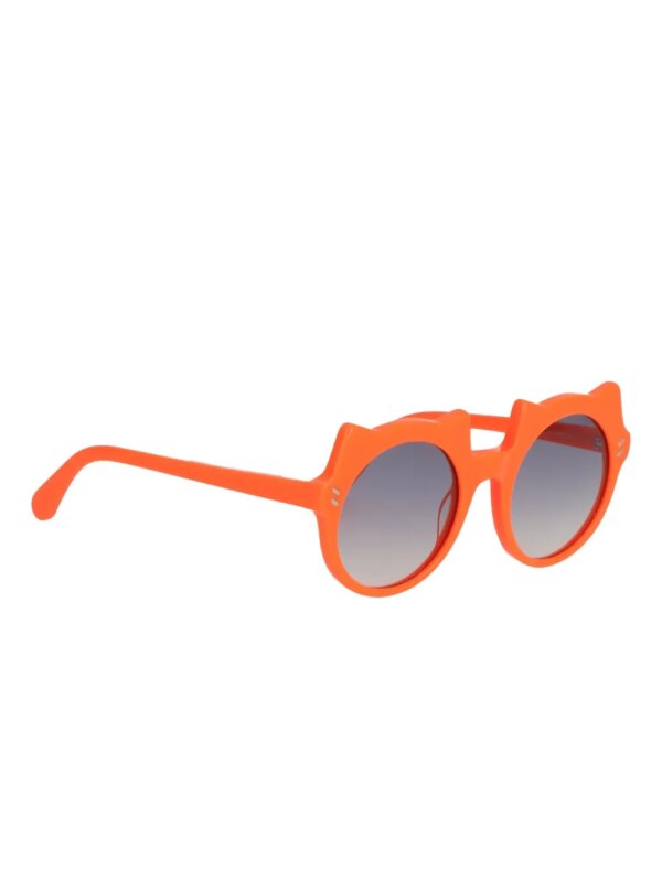 Stella McCartney Kids Zonnebril met rond montuur en kattenoren - Oranje