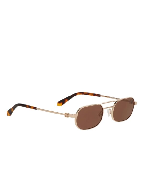 Off-White Eyewear Zonnebril met rond montuur - Goud