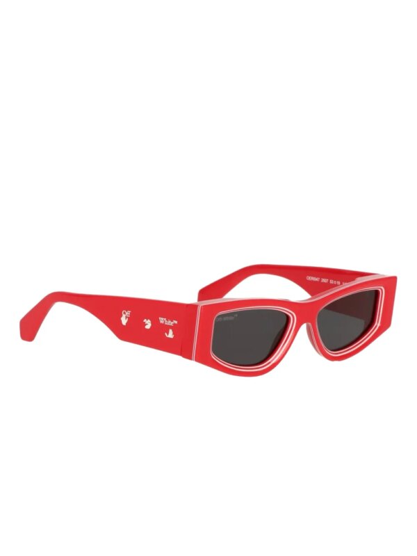 Off-White Eyewear Zonnebril met geometrisch montuur - Rood