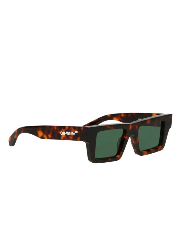 Off-White Eyewear Zonnebril met rechthoekig montuur en schildpadschild design - Bruin