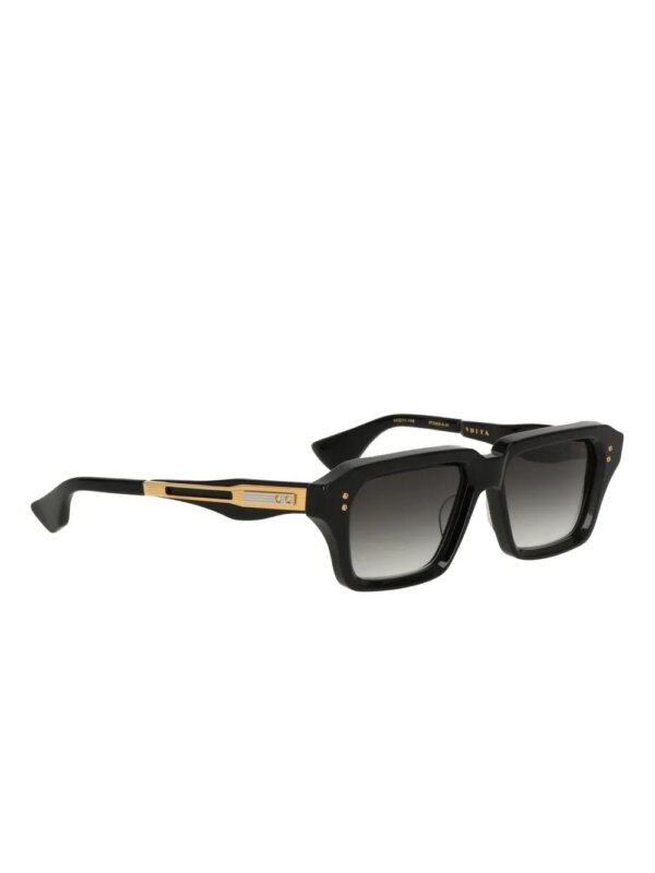 Dita Eyewear Zonnebril met vierkant montuur en gouden detail - Zwart