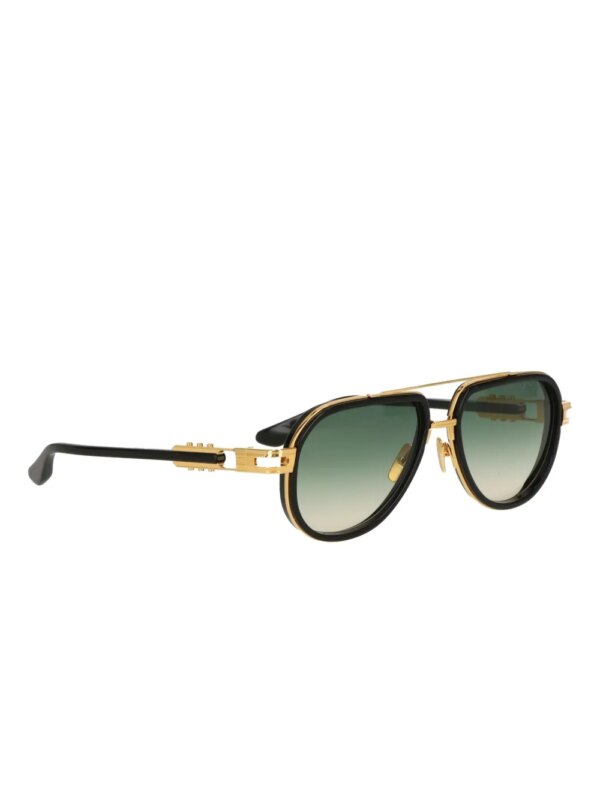 Luxury Supply Vastik zonnebril met acetaat montuur en goud detail - Zwart