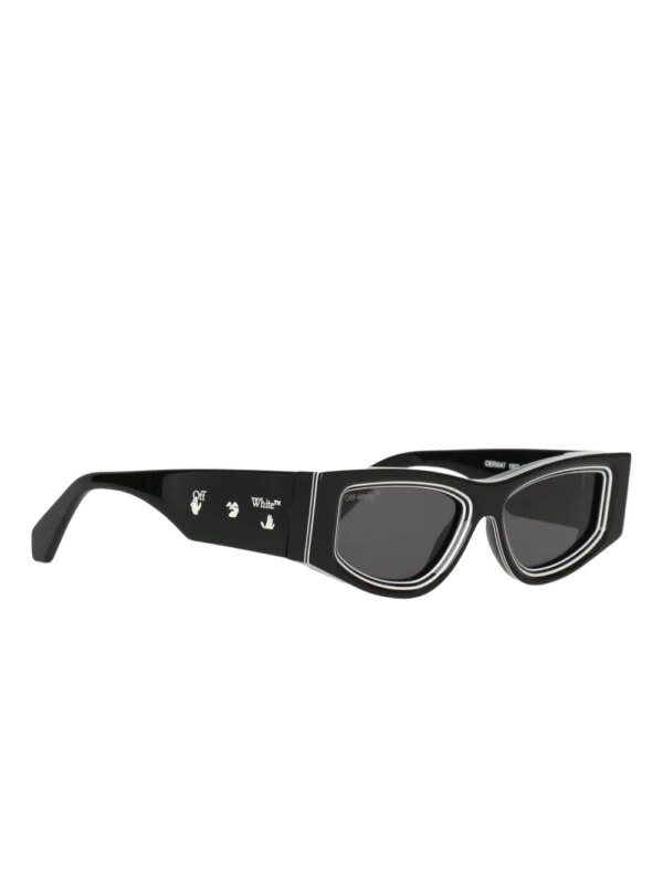 Off-White Zonnebril met rond montuur en getinte glazen - Zwart