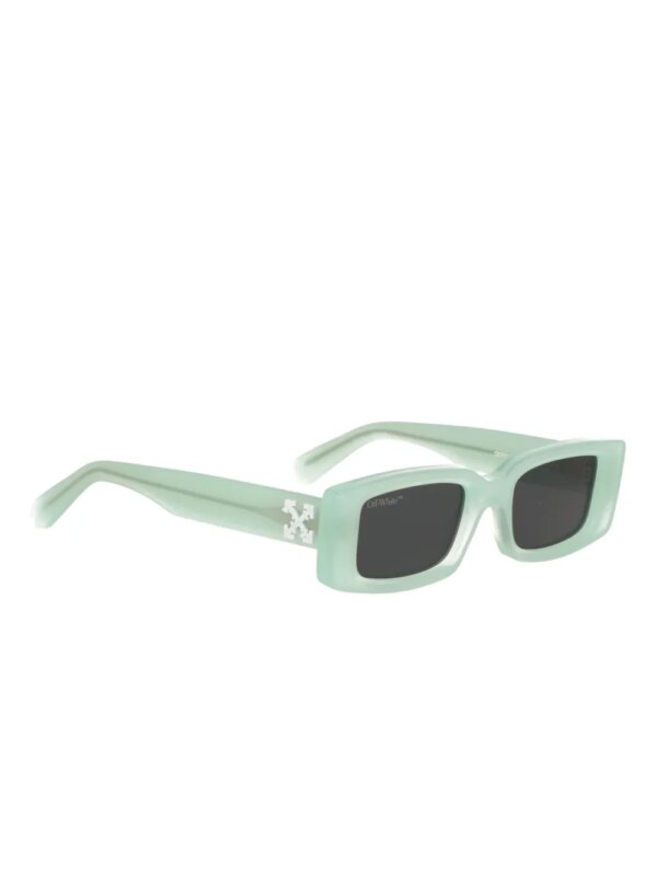 Off-White Zonnebril met rechthoekig montuur - Groen