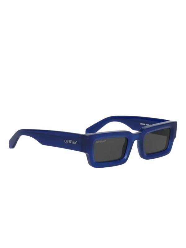 Off-White Zonnebril met rechthoekig montuur - Blauw