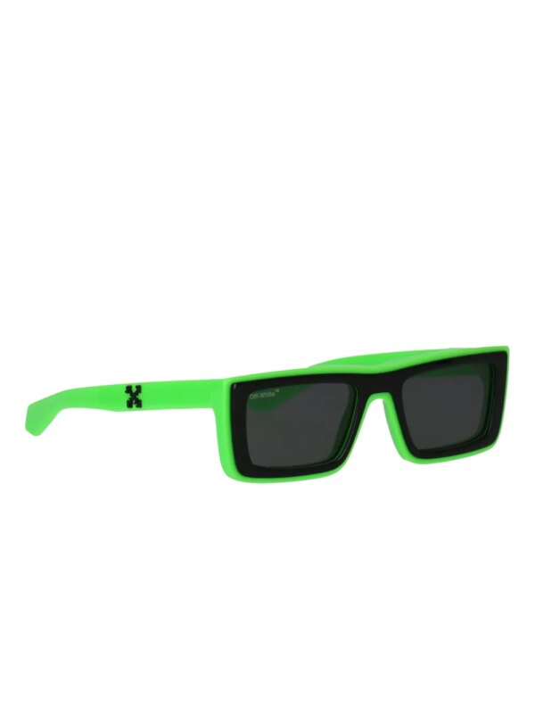 Off-White Zonnebril met rechthoekig montuur - Groen