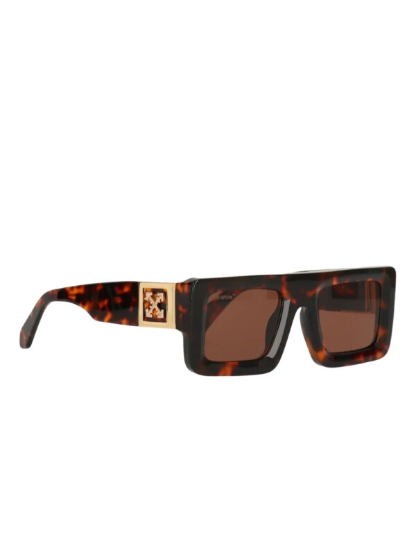 Off-White Zonnebril met vierkant montuur - Bruin