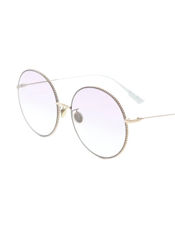 Christian Dior Pre-Owned 2010s zonnebril met rond montuur en kralen - Goud