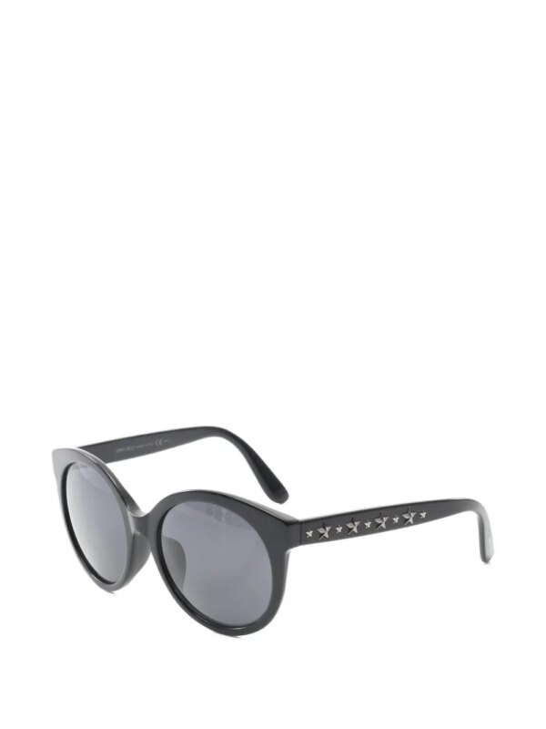 Jimmy Choo Pre-Owned 2010s zonnebril met rond montuur en stervormige studs - Zwart
