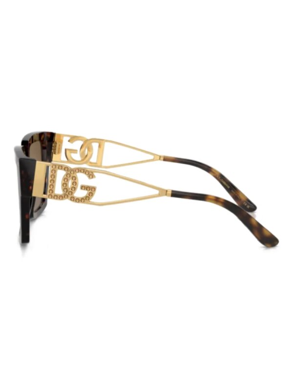 Dolce & Gabbana Eyewear Zonnebril verfraaid met kristallen - Bruin