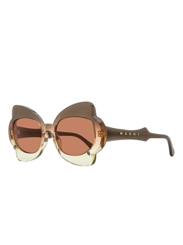 Marni Eyewear Monumental Gate zonnebril met vlindermontuur - Bruin