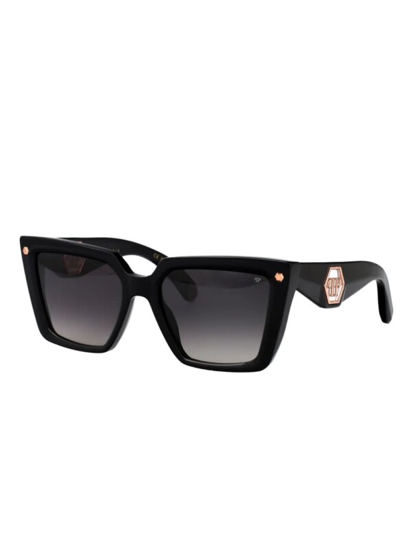 Philipp Plein Eyewear Zonnebril met geometrisch montuur - Zwart