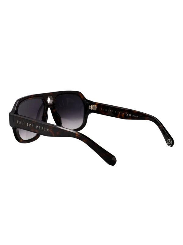Philipp Plein Eyewear Zonnebril met geometrisch montuur - Bruin
