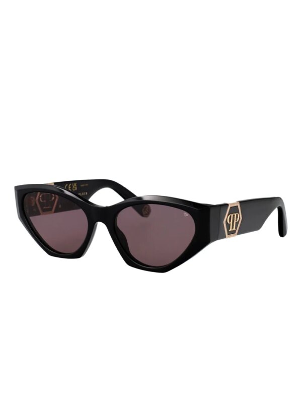 Philipp Plein Eyewear Zonnebril met geometrisch montuur - Zwart