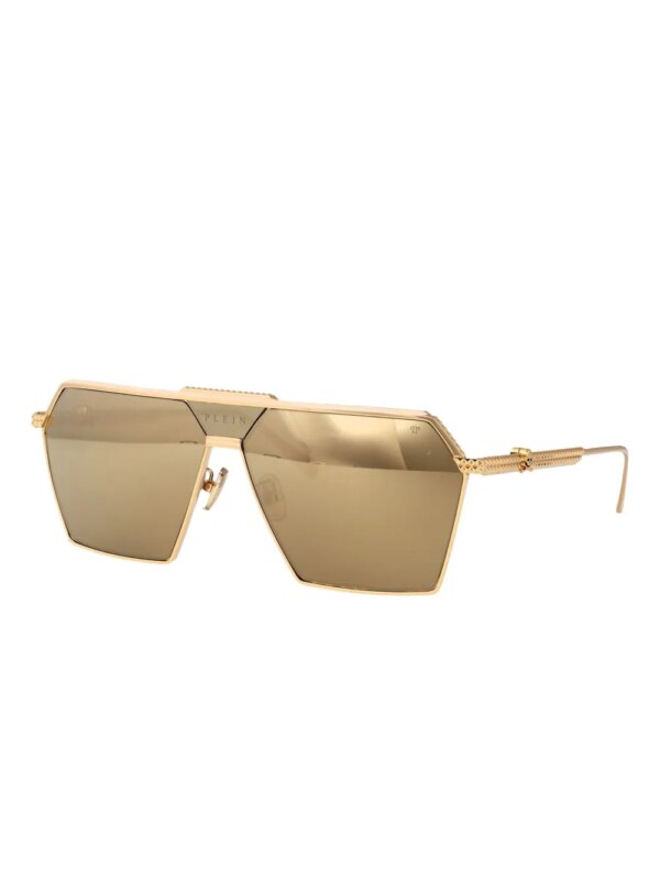Philipp Plein Eyewear Zonnebril met geometrisch montuur - Goud