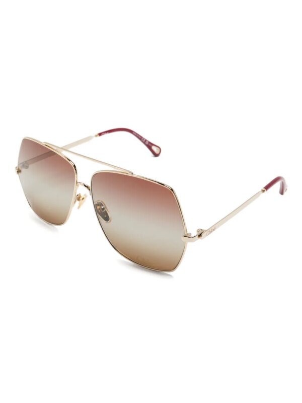 Chloé Eyewear Zonnebril met geometrisch montuur - Goud