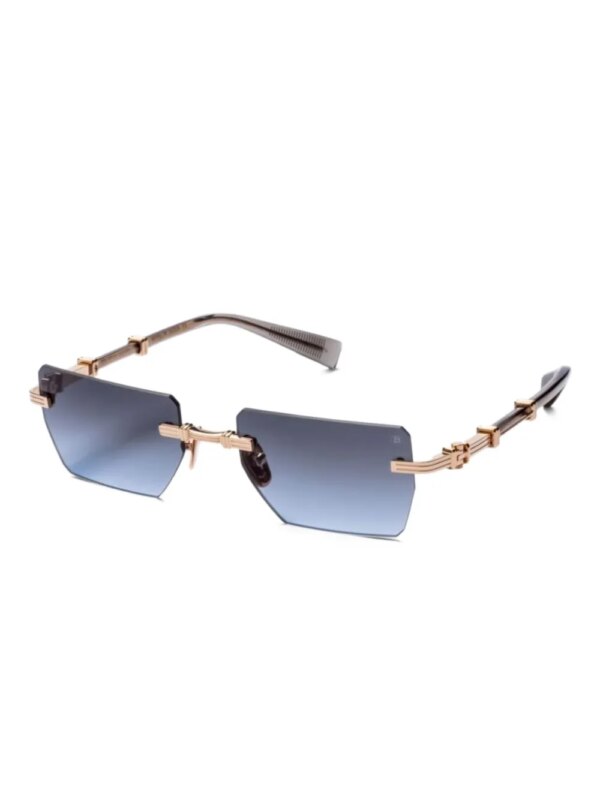 Balmain Eyewear Zonnebril met rechthoekig montuur - Blauw