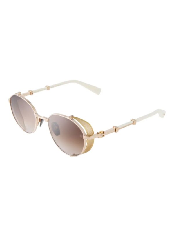 Balmain Eyewear Zonnebril met rond montuur - Beige