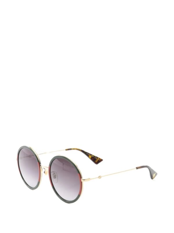 Gucci Pre-Owned 2010s zonnebril met rond montuur - GOLD, GREEN, RED