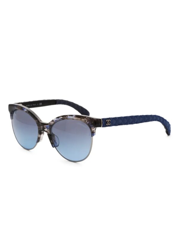 CHANEL Pre-Owned 2000s zonnebril met denim detail - Blauw