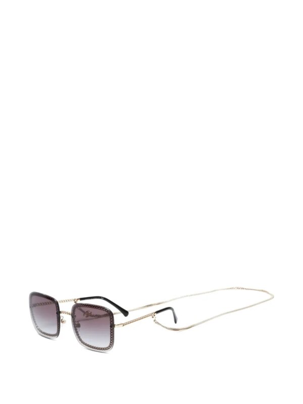 CHANEL Pre-Owned 2000-2020s zonnebril met vierkant montuur - Zwart